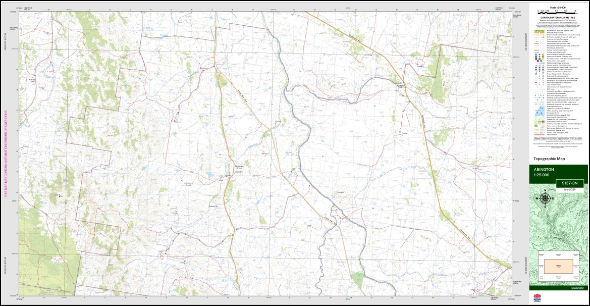 Abington 1-25,000 NSW Topographic Map 9137-3-N - Image 3