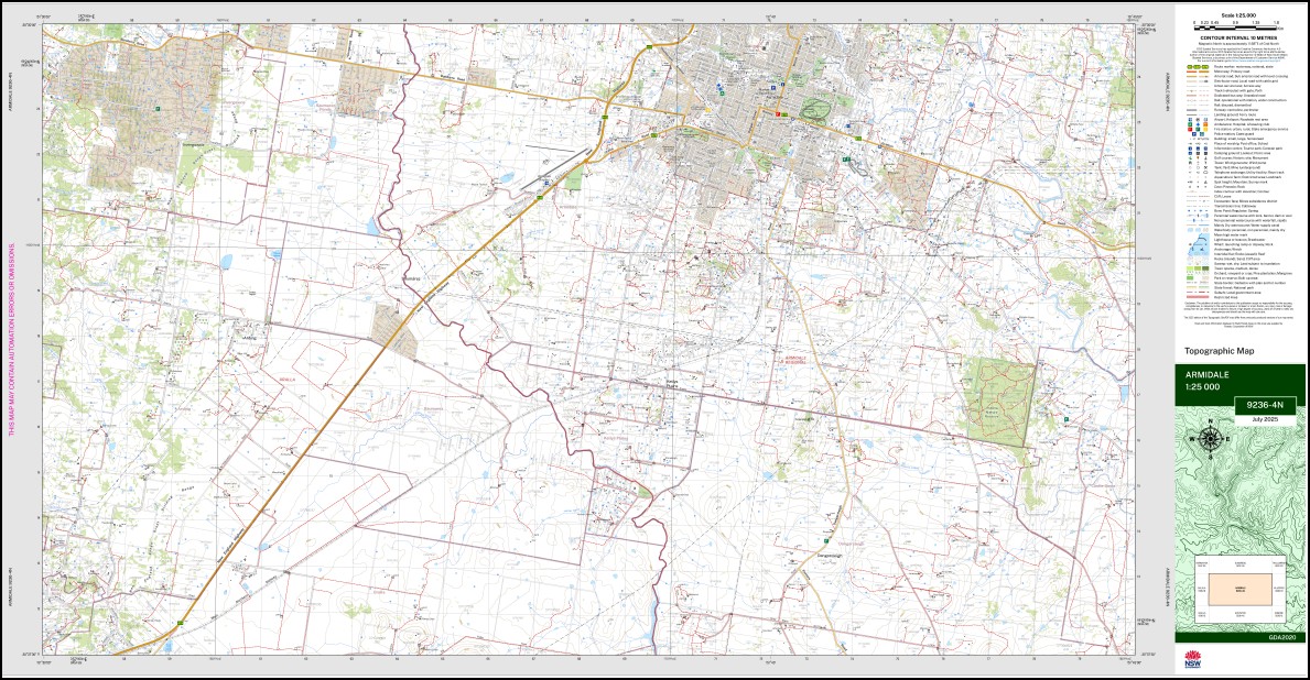 Armidale 1-25,000 NSW Topographic Map 9236-4-N - Image 3
