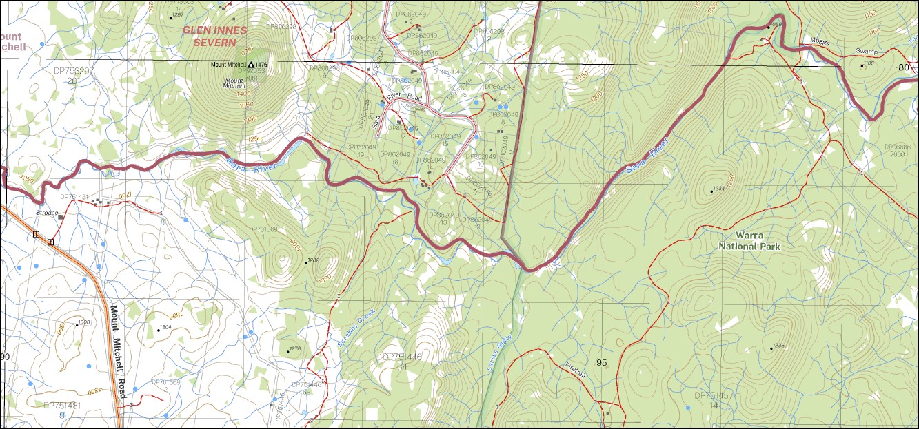 Backwater 1-25,000 NSW Topographic Map 9237-1-N - Image 2