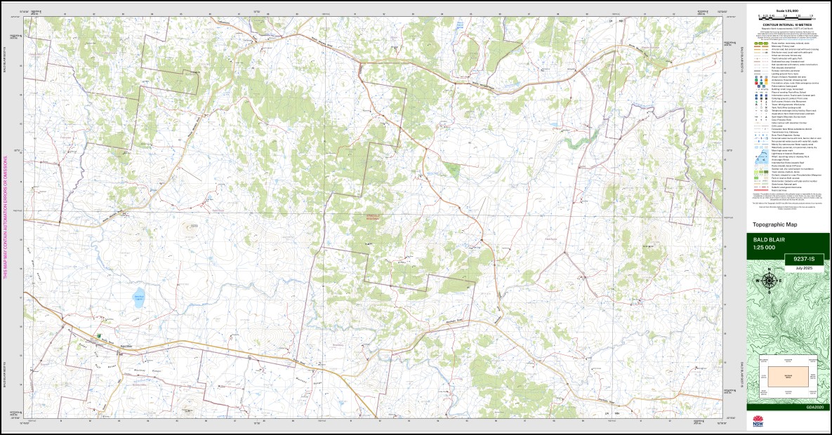 Bald Blair 1-25,000 NSW Topographic Map 9237-1-S - Image 3