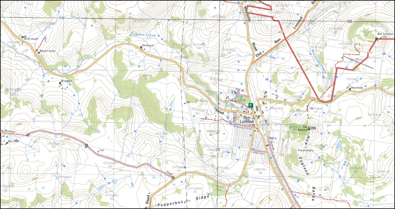 Ben Lomond 1-25,000 NSW Topographic Map 9237-4-N - Image 2