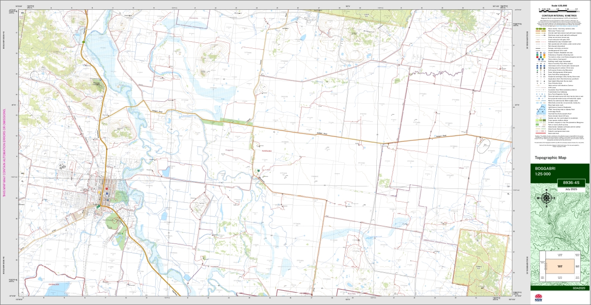 Boggabri 1-25,000 NSW Topographic Map 8936-4-S - Image 3