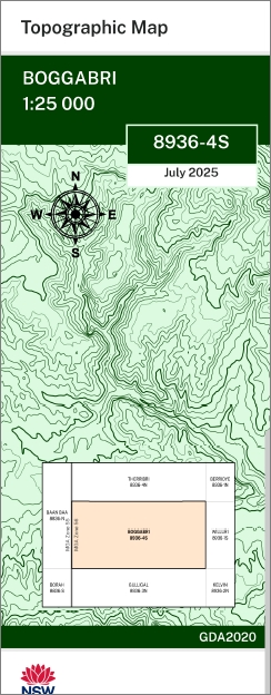 Boggabri 1-25,000 NSW Topographic Map 8936-4-S