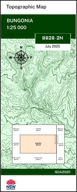 Bungonia 1-25,000 NSW Topographic Map 8828-2-N
