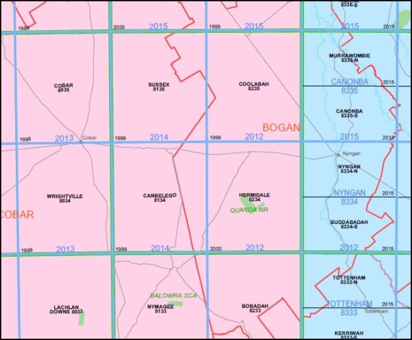 Canbelego 1-100,000 NSW Topographic Map - Image 3