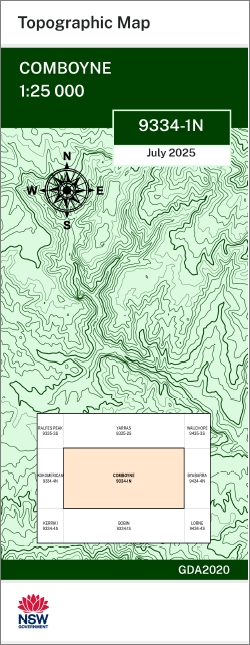 Comboyne 1-25,000 NSW Topographic Map 9334-1-N