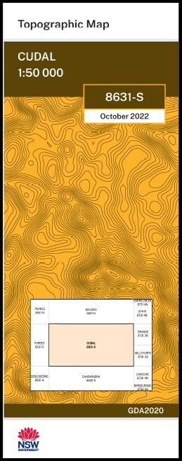 Cudal 1-50,000 NSW Topographic Map 8631-S