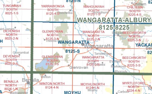 GLENROWAN SOUTH  1-25,000 Vicmap Topographic Map  8125-3-S - Image 3