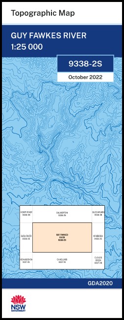 Guy Fawkes River 1-25,000 NSW Topo Map 9338-2-S