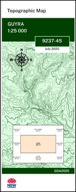 Guyra 1-25,000 NSW Topographic Map 9237-4-S