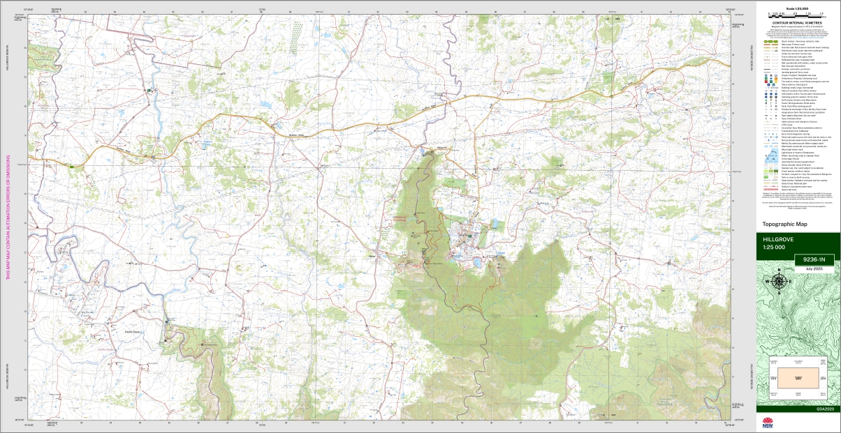 Hillgrove 1-25,000 NSW Topographic Map 9236-1-N - Image 2