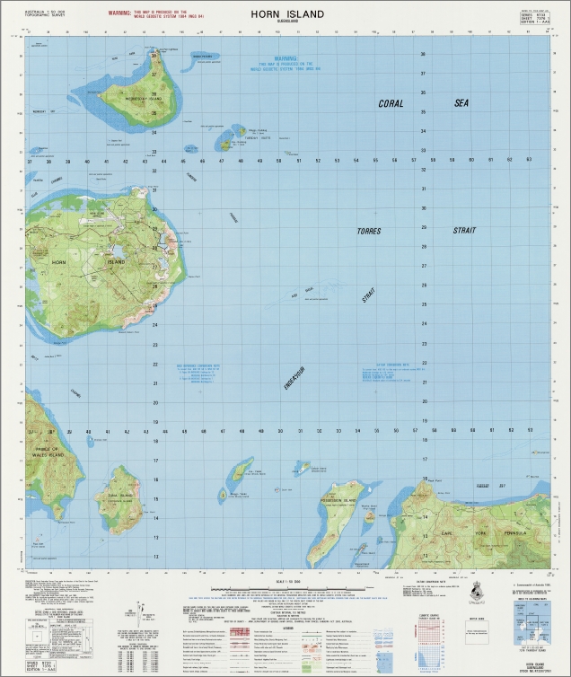 Horn Island 1-50,000 Topographic Map 7376-1 QLD GA