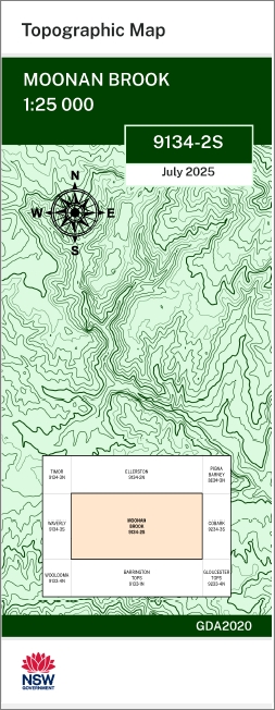 Moonan Brook 1-25,000 NSW Topographic Map 9134-2-S