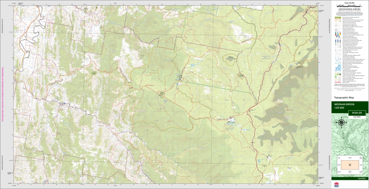 Moonan Brook 1-25,000 NSW Topographic Map 9134-2-S - Image 3