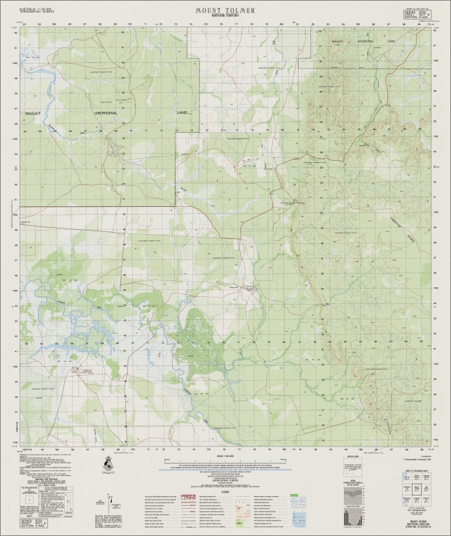 Mount Tolmer 1-50,000 Topographic Map 5071-4 NT GA