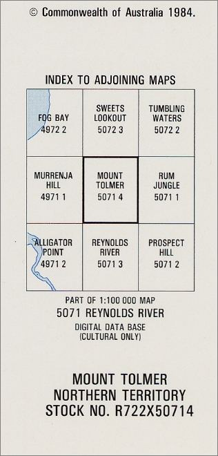 Mount Tolmer 1-50,000 Topographic Map 5071-4 NT GA - Image 3