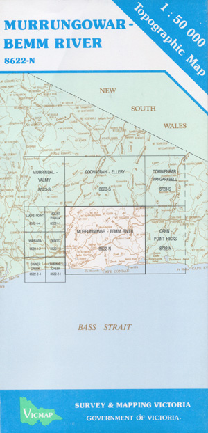 Murrungowar Bemm River 1-50,000 Vicmap Topographic Map Old Series