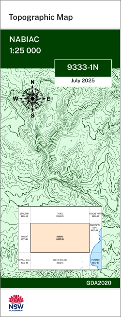 Nabiac 1-25,000 NSW Topographic Map 9333-1-N