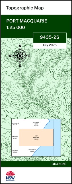 Port Macquarie 1-25,000 NSW Topo Map 9435-2-S