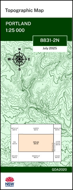 Portland 1-25,000 NSW Topographic Map 8831-2-N