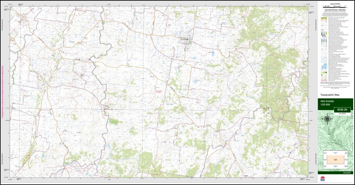 Red Range 1-25,000 NSW Topographic Map 9238-2-N - Image 3