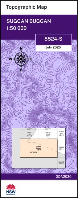 Suggan Buggan 1-50,000 NSW Topographic Map 8524-S