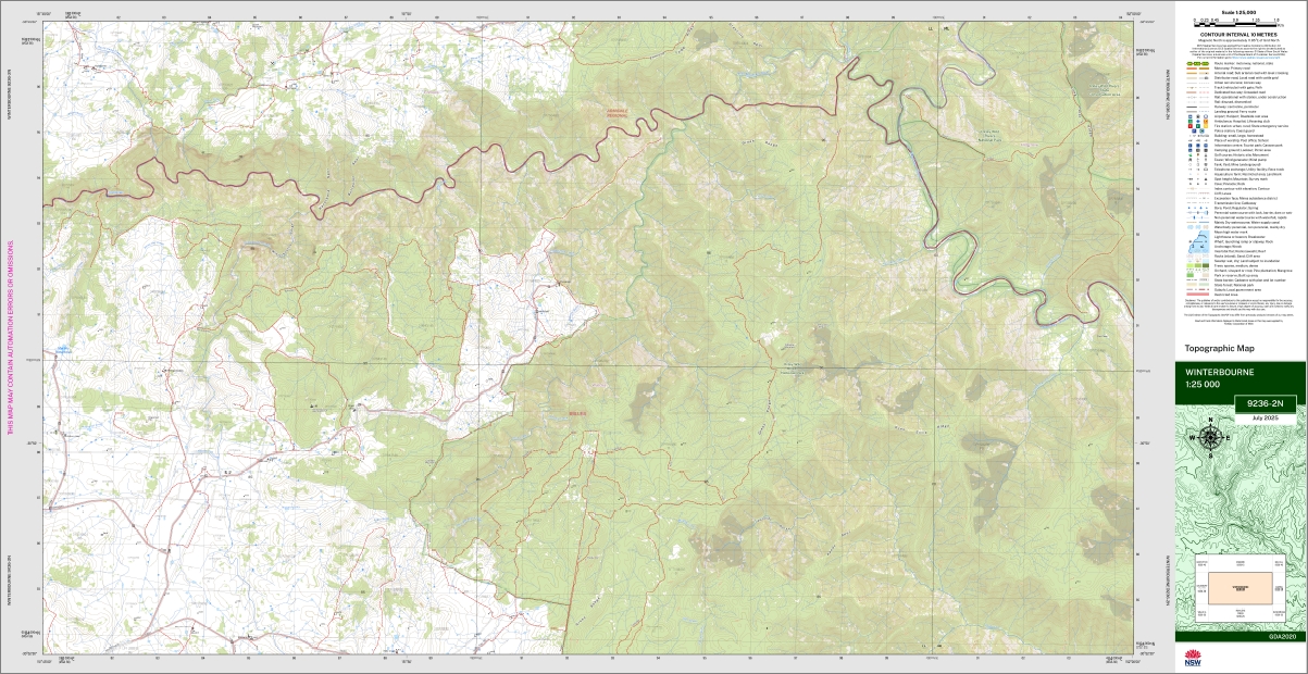 Winterbourne 1-25,000 NSW Topographic Map 9236-2-N - Image 3