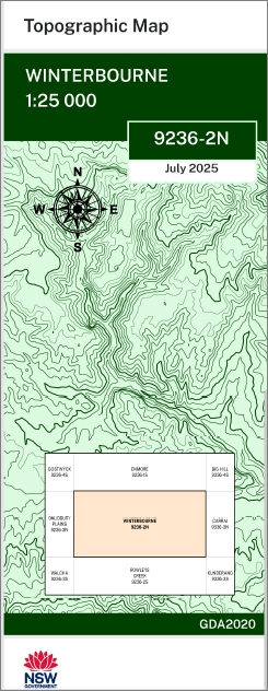 Winterbourne 1-25,000 NSW Topographic Map 9236-2-N