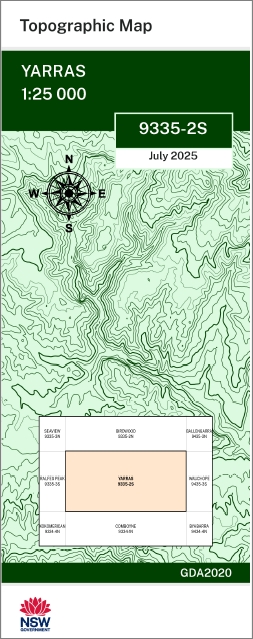 Yarras 1-25,000 NSW Topographic Map 9335-2-S