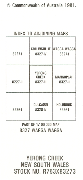 Yerong Creek 1-50000 Topographic Map 8327-3 NSW - Image 2