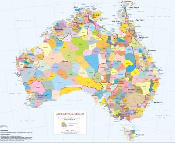 Aboriginal Australia Large Map Only Laminated