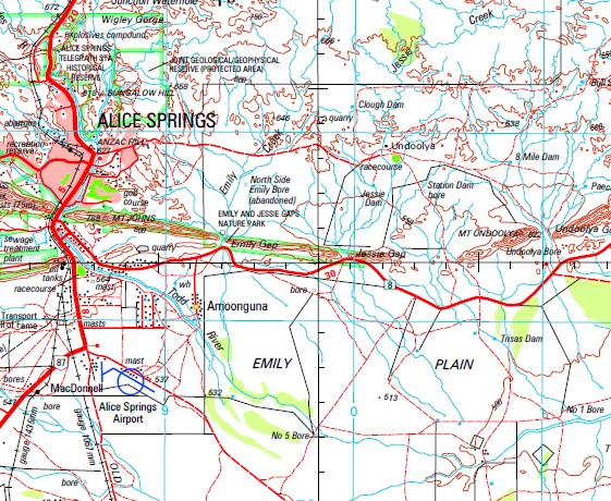 Alice Springs 1-250,000 Topographic Map - Maps, Books & Travel Guides