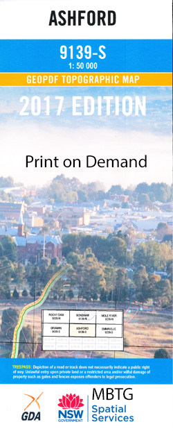 Ashford 1-50000 NSW Topographic Map - Image 2