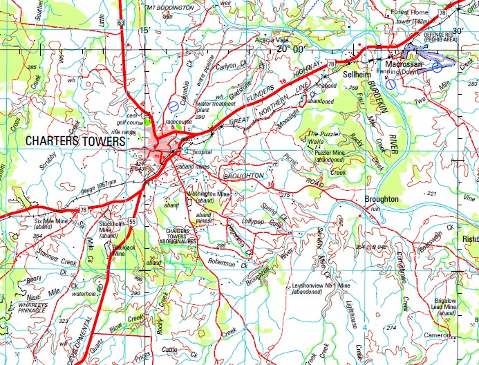 Charters Towers 1250,000 Topographic Map Maps, Books & Travel Guides