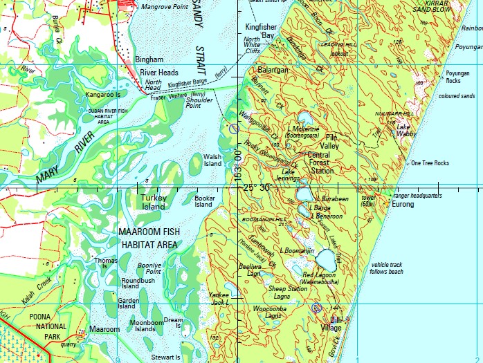 Fraser Island Special 1250,000 Topographic Map Maps, Books & Travel Guides