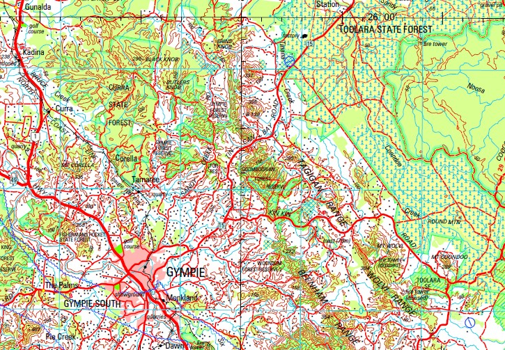 Gympie 1250,000 Topographic Map Maps, Books & Travel Guides