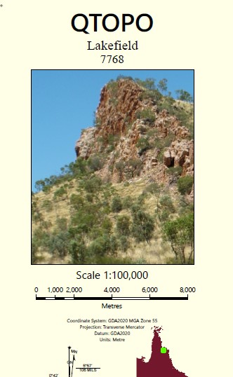Lakefield 1-100,000 Topographic Map QLD