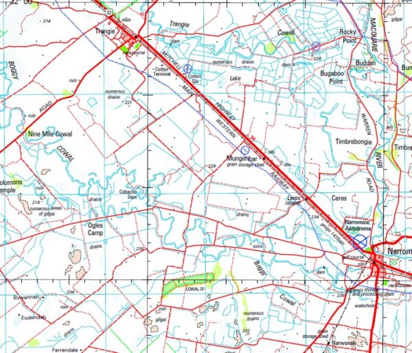 Narromine 1-250,000 Topographic Map