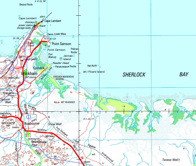 Roebourne 1250,000 Topographic Map Maps, Books & Travel Guides