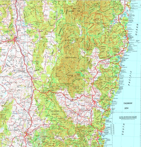 South Coast New South Wales Flat Map