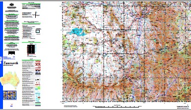Tamworth 1-250,000 Topographic Map - Image 2