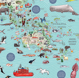 World Illustrated Map Flat Paper - Image 2