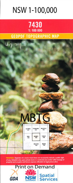 Boolaboolka 1-100,000 NSW Topographic Map