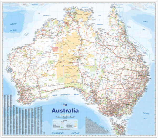 Australia Handy Map Hema Laminated Maps Books And Travel Guides