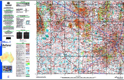 Ballarat 1-250,000 Topographic Map GA
