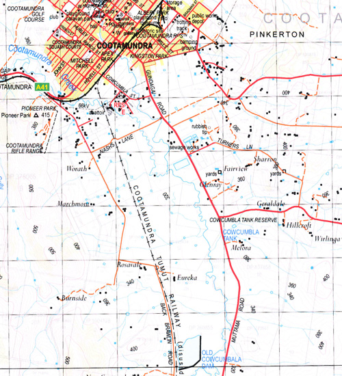 Cootamundra 1-50000 NSW Topographic Map