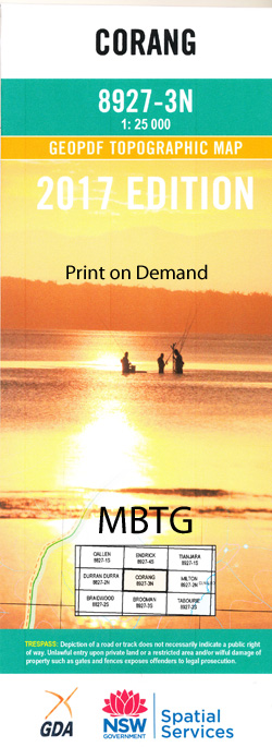 Corang 1-25,000 NSW Topographic Map