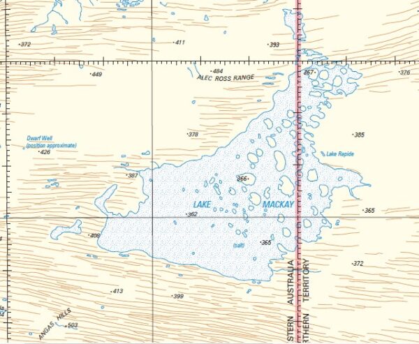 Lake MacKay 1-1,000,000 Topographic Map Geoscience Australia - Image 2