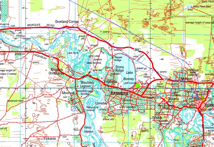 Renmark 1-250,000 Topographic Map
