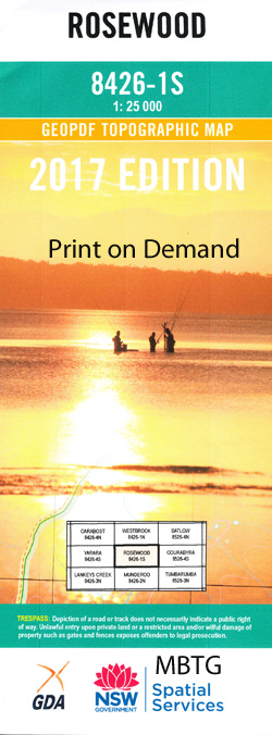 Rosewood 1-25,000 NSW Topographic Map - Image 2